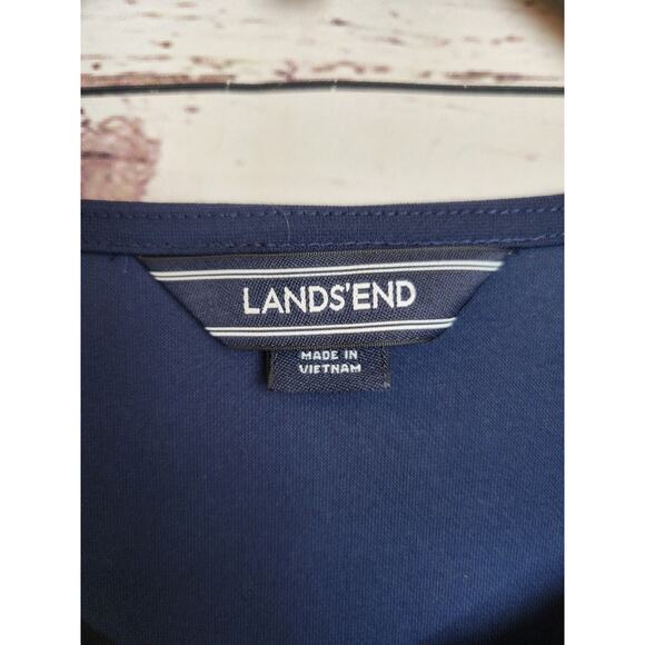 Lands' End Blue Split Neck Kimono Sleeve Casual Top Women's Plus Size 2X - Picture 3 of 9